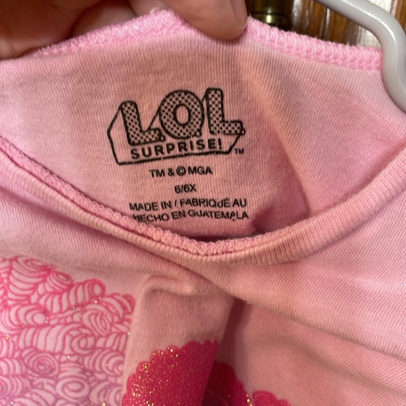 LOL SURPRISE UGC Sz 6/6x Pink Hair Goals short sleeve t-shirt blue girls - Picture 3 of 7